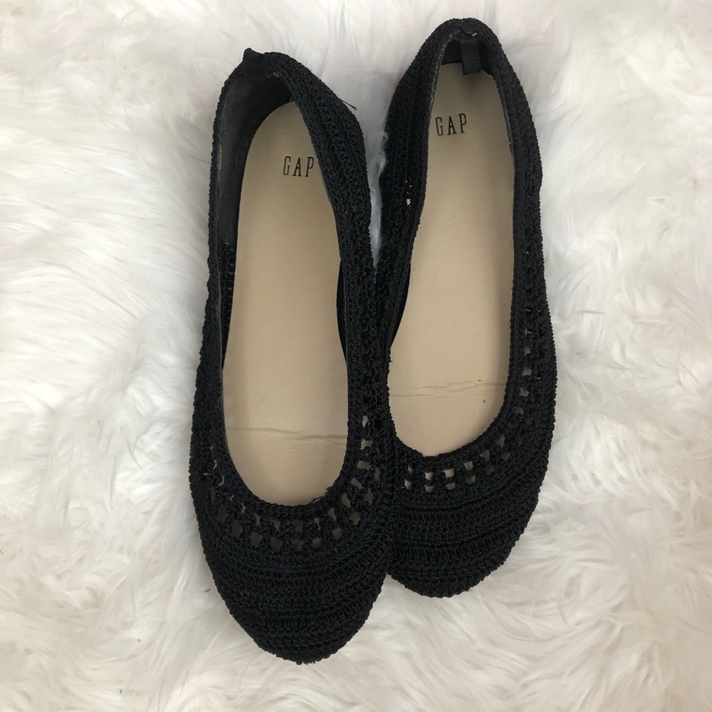 Gap Black Woven Crochet Flats